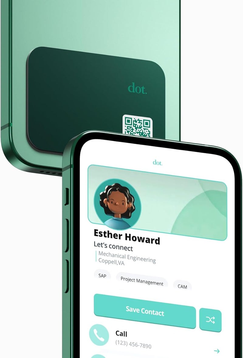 Dot . Thin - Digital Business Card - Tap Compatible with iPhone & Android (Green) - Image 1